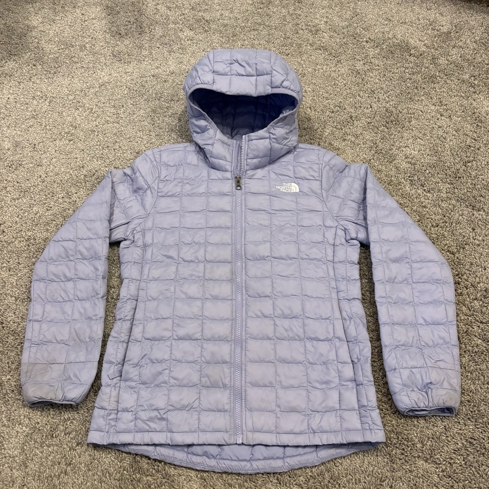 THE NORTH FACE TNF ThermoBall Eco Quilted Purple Parka Coat Jacket Girls L 14-16